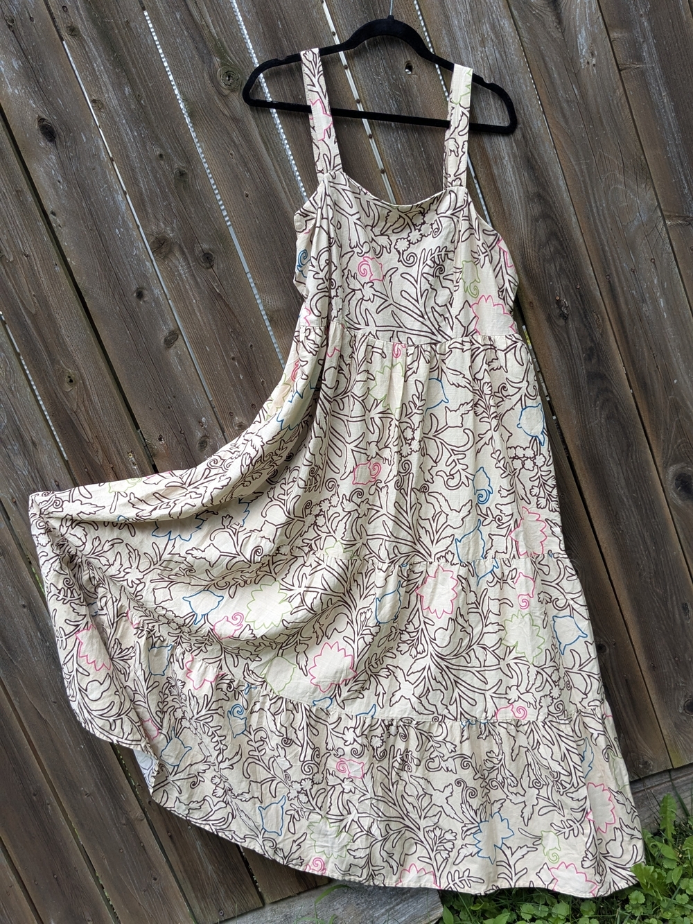 Knox Rose Cream Maxi Dress with Pink, Blue and Green Floral Accents - Picture 2 of 3